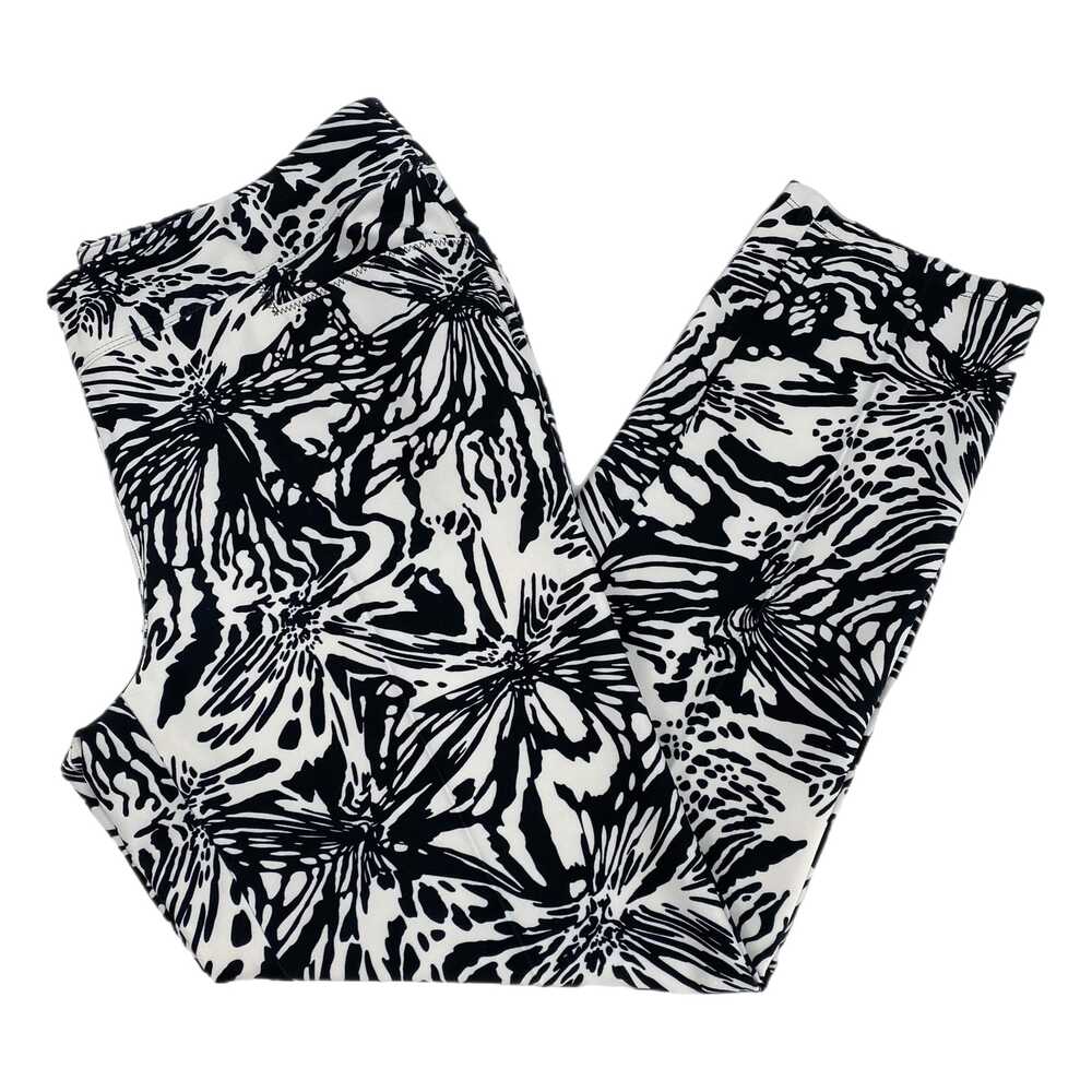 adidas White Black Abstract Print Slim Fit Pants | Size M